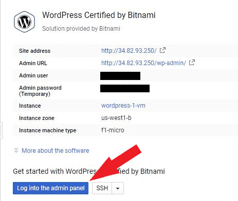 bitnami wordpress login